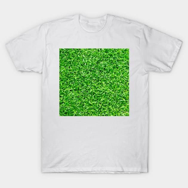 Lush Green Grass Pattern Background T-Shirt by created4heroes